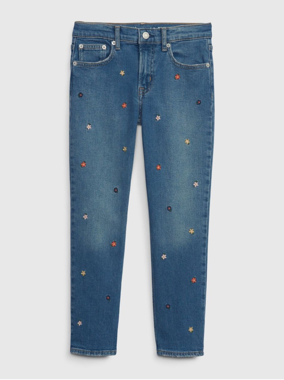 Modré dievčenské rifle GAP slim fit Washwell