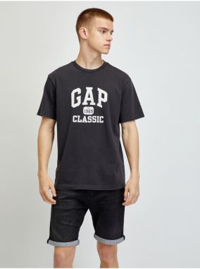 Čierne pánske tričko logo GAP 1969 Classic organic