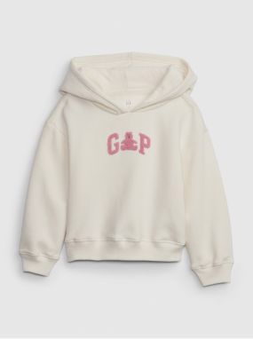Krémová dievčenská mikina s kapucňou GAP