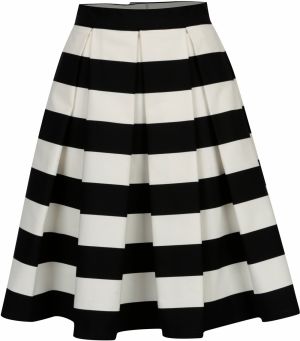 Čierno-krémová pruhovaná kolová sukňa MONLEMON Navy Black