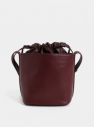 Vínová kožená vaková crossbody kabelka Smith & Canova galéria