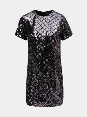 Fialové flitrované kockované minišaty Dorothy Perkins Petite