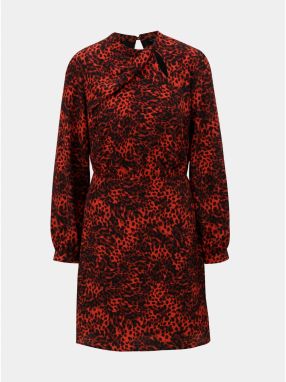 Čierno–červené šaty s leopardím vzorom Dorothy Perkins