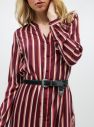 Vínové pruhované košeľové midišaty VERO MODA Katlyn galéria