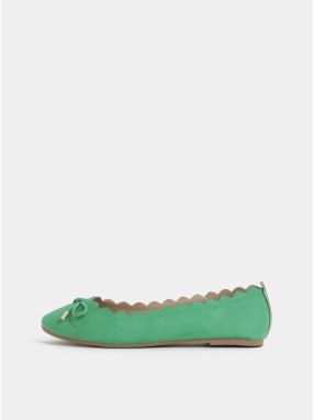 Zelené baleríny v semišovej úprave Dorothy Perkins