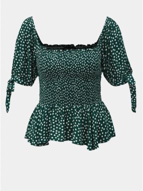 Zelená bodkovaná blúzka Dorothy Perkins