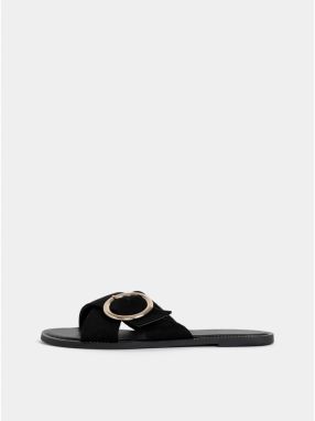 Čierne šľapky v semišovej úprave Dorothy Perkins
