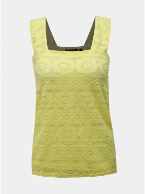 Žltý čipkovaný top Dorothy Perkins