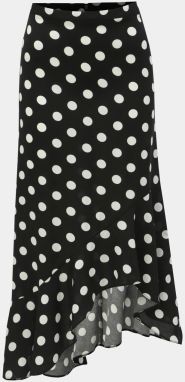 Čierna bodkovaná asymetrická sukňa Miss Selfridge