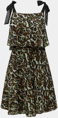 Kaki šaty s leopardím vzorom Dorothy Perkins