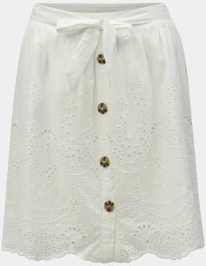 Biela sukňa s madeirou Dorothy Perkins