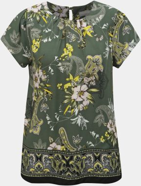 Kaki kvetovaná blúzka Dorothy Perkins Petite