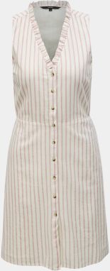 Bielo–ružové pruhované šaty VERO MODA Coco Stripy