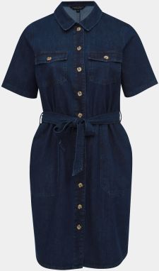 Tmavomodré rifľové košeľové šaty Dorothy Perkins Curve