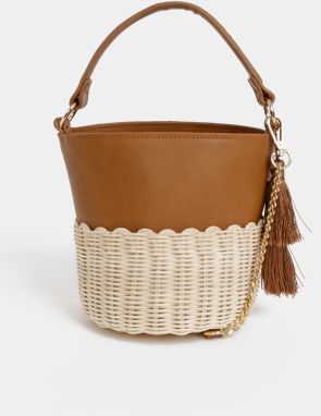 Hnedá crossbody kabelka so strapcami ALDO