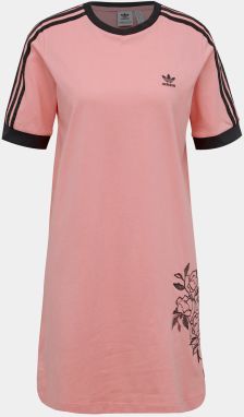 Rúžové šaty s výšivkou adidas Originals Tee