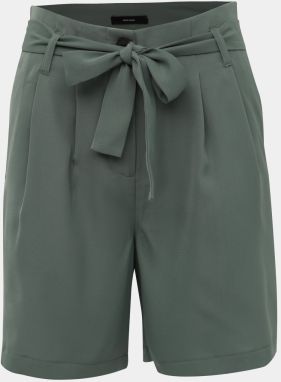 Zelené kraťasy s vysokým pásom VERO MODA Selina