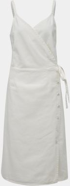 Krémové zavinovacie rifľové midišaty Dorothy Perkins Denim