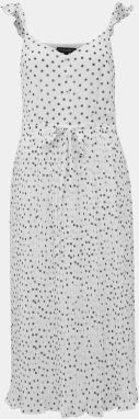 Biele bodkované midišaty Dorothy Perkins