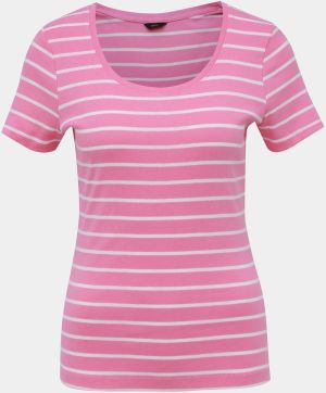 Rúžové pruhované basic tričko M&Co Bretton