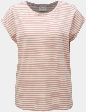 Staroružové pruhované basic tričko AWARE by VERO MODA Ava