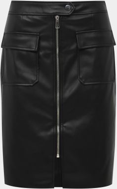 Čierna koženková sukňa VERO MODA Buttersia