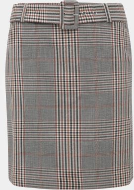 Hnedá kockovaná kostýmová sukňa VERO MODA Capri