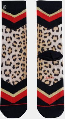 Čierno-béžové dámske ponožky s leopardím vzorom XPOOOS