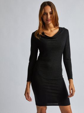 Čierne púzdrové metalické šaty Dorothy Perkins