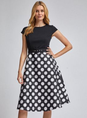 Čierne bodkované šaty Dorothy Perkins