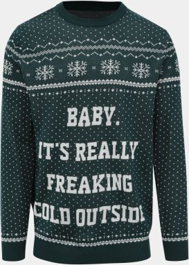 Tmavozelený sveter s vianočným motívom Jack & Jones Jingle