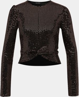 Čierny trblietavý crop top TALLY WEiJL Diablo