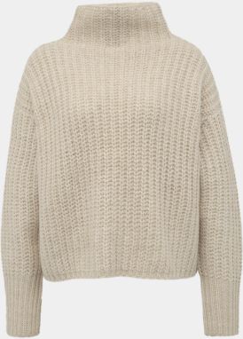 Béžový voľný rolák s prímesou vlny VERO MODA Kaka