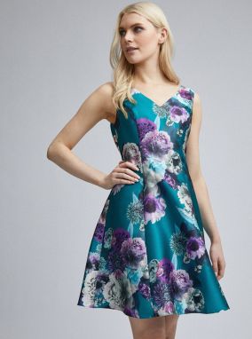 Petrolejové kvetované šaty Dorothy Perkins