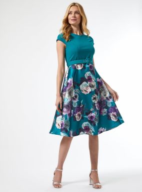 Petrolejové kvetované šaty Dorothy Perkins