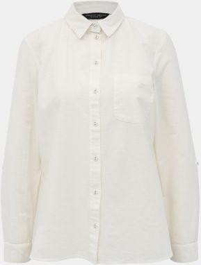 Krémová košeľa s prímesou ľanu Dorothy Perkins