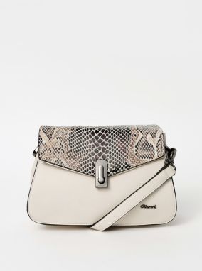 Krémová crossbody kabelka s hadím vzorom Gionni Adabelle