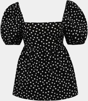 Čierna bodkovaná blúzka Miss Selfridge Poplin