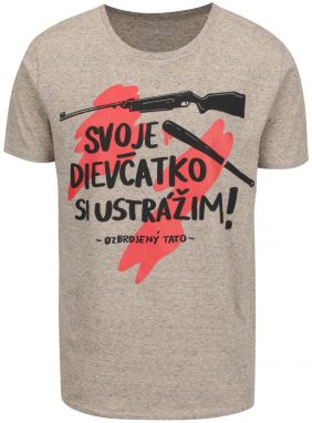 Béžové pánske tričko ZOOT Originál Svoje dievčatko si ustrážim