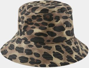 Hnedý klobúk s leopardím vzorom Pieces Abbi