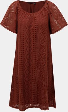 Hnedé krajkové šaty VERO MODA Lea