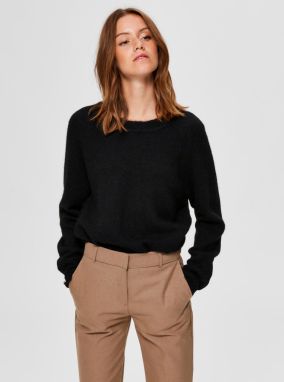 Čierny vlnený sveter Selected Femme Lulu