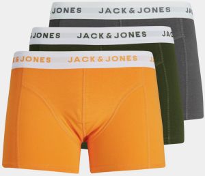 Sada troch boxeriek v oranžovej, zelenej a šedej farbe Jack & Jones Ris