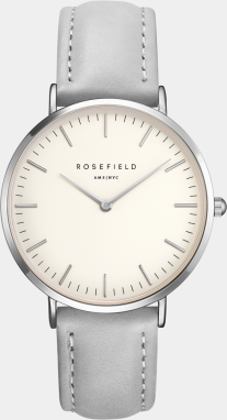 Dámske hodinky s šedým koženým remienkom Rosefield