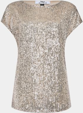 Béžová trblietavá blúzka Dorothy Perkins Tall
