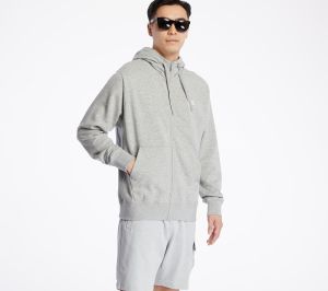 Nike Sportswear Club Full Zip Hoodie Dk Grey Heather/ Matte Silver/ White