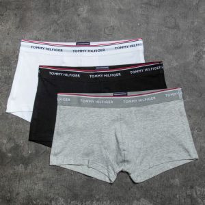 Tommy Hilfiger 3 Pack Low Rise Trunks Black/ White/ Grey Heather