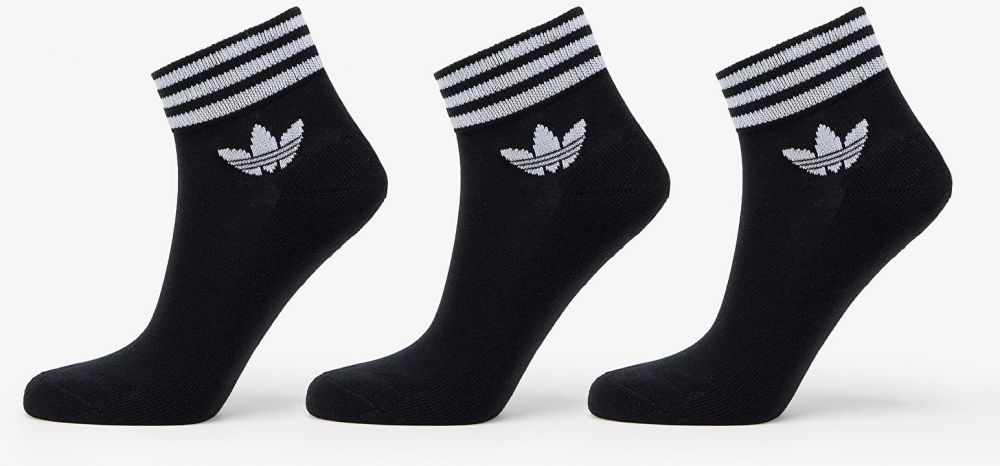adidas Originals Trefoil Ankle Socks 3-Pack Black/ White 35-38