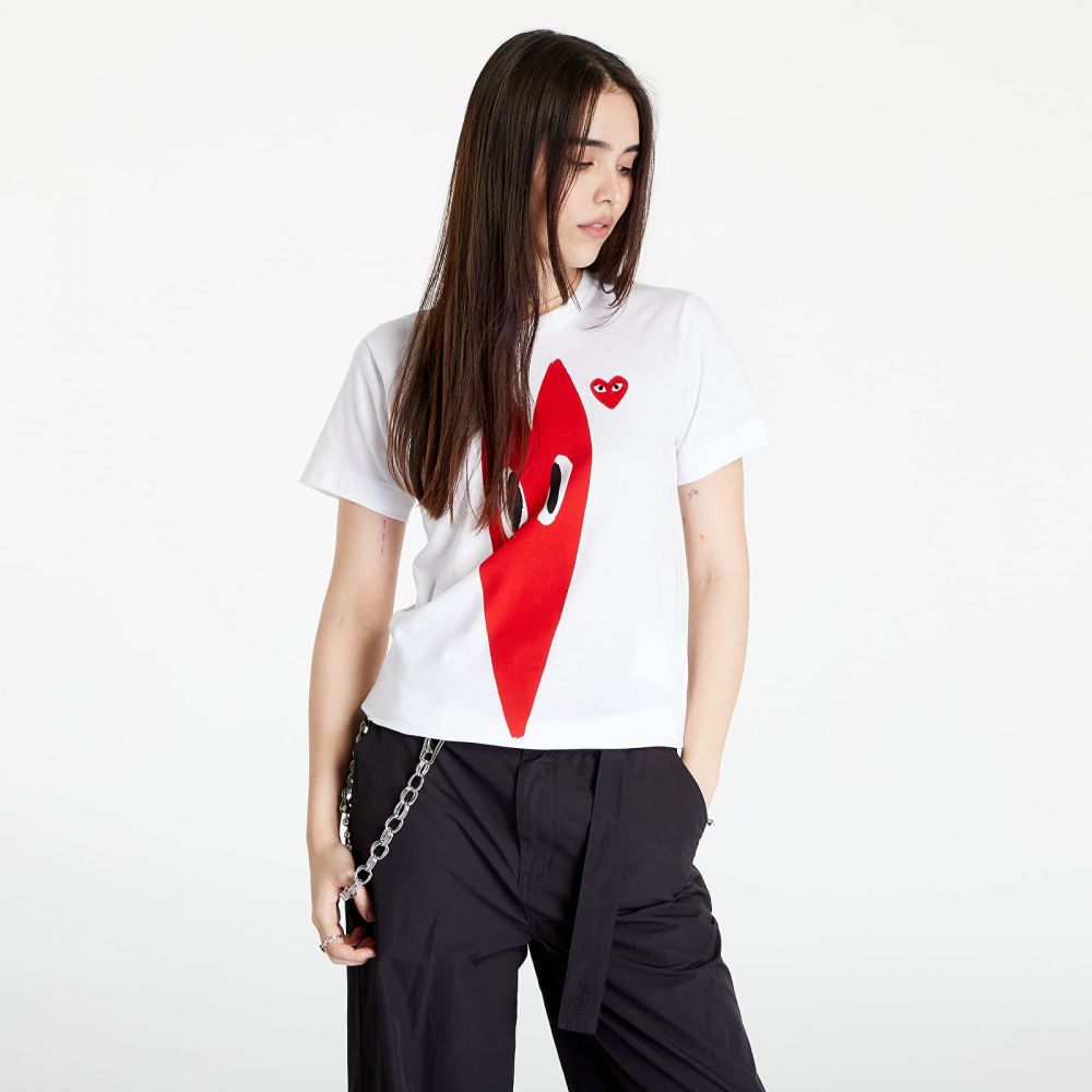 Tričko Comme des Garçons PLAY Short Sleeve Knit T-Shirt White M