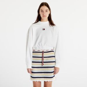 Tommy Jeans Boxy Crop Badge Hoodie White